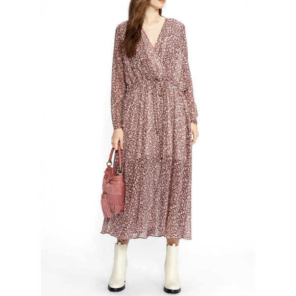 Ted Baker Vallyy Floral Midi Dress Size 2/6 Batwing Sleeve Dark Purple NEW - Picture 4 of 12